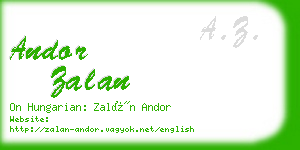 andor zalan business card